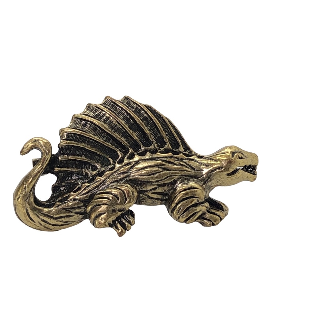 Unique Vintage Plated Brontosaurus Stegasaurus Brooch Pin / Label Pin